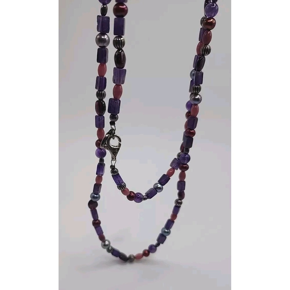 Vintage Carolyn Pollack QVC Southwest Amethyst Rhodonite Raspberry Pearl Bead... - Picture 8 of 12